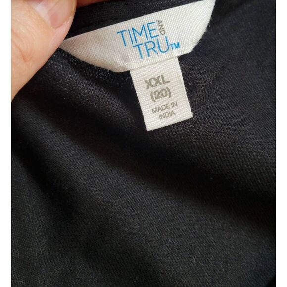 Time and Tru Sz XXL (20) Viscose Light Sleeveless Black Utility Dress w/ Pockets - Picture 7 of 8